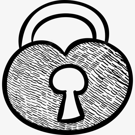 浪漫的心形挂锁标牌情人节礼物图标svg_新图网 https://ixintu.com 情人节礼物 标牌 浪漫的心形挂锁
