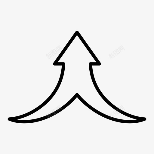 组合箭头向上连接合并箭头图标svg_新图网 https://ixintu.com 合并箭头 箭头轮廓 组合 组合箭头向上 连接