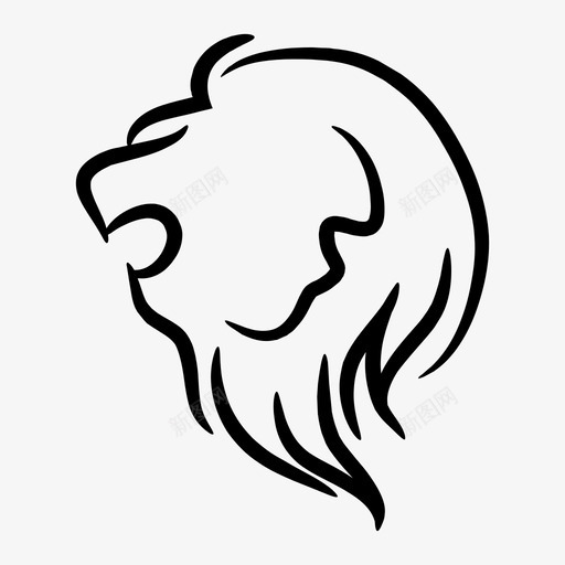 狮子动物动物线图标svg_新图网 https://ixintu.com 动物 动物线 狮子