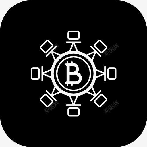 区块链比特币安全图标svg_新图网 https://ixintu.com 交易 区块链 安全 比特币