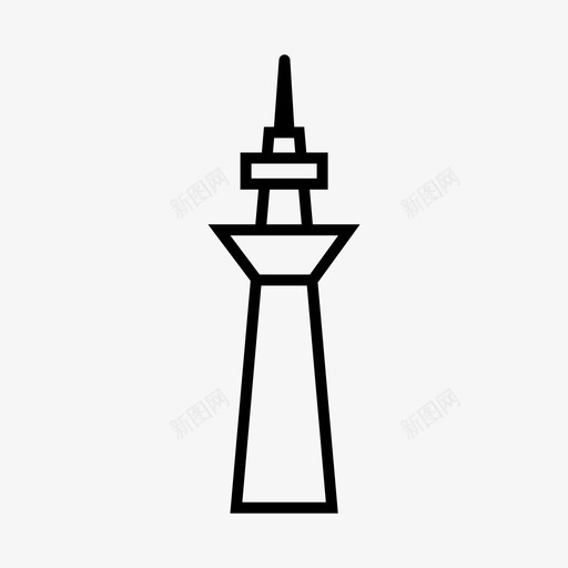 东京天空树标志性地标观景台图标svg_新图网 https://ixintu.com 东京天空树 地标轮廓图标集 旅游景点 标志性地标 观光 观景台