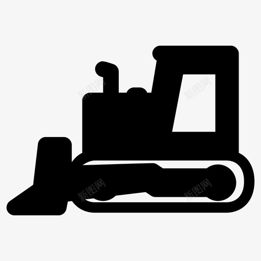 推土机履带式挖掘机图标svg_新图网 https://ixintu.com 履带式 拖拉机 挖掘机 推土机 机械 采矿
