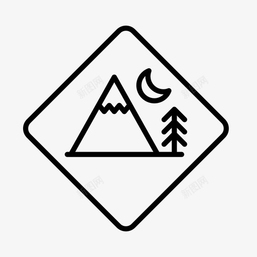 冒险徽章山图标svg_新图网 https://ixintu.com 公园 冒险 国家公园 山 徽章 童子军