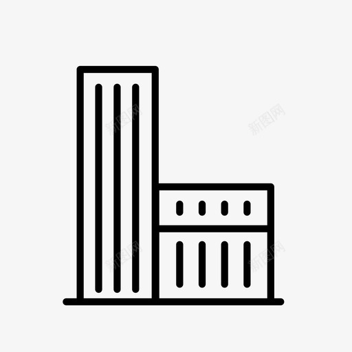 建筑物城市高层建筑图标svg_新图网 https://ixintu.com 城市 城镇 塔楼 建筑物 摩天大楼 高层建筑