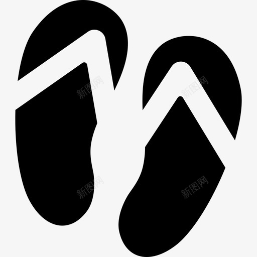 一双人字拖时尚在沙滩上图标svg_新图网 https://ixintu.com 一双人字拖 在沙滩上 时尚