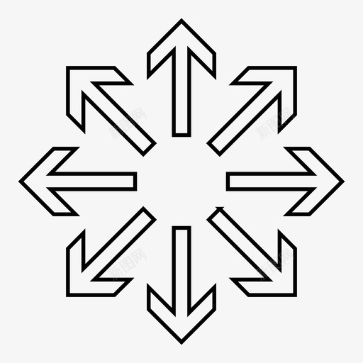 展开箭头方向最大化图标svg_新图网 https://ixintu.com 导航 展开箭头 方向 最大化 箭头轮廓