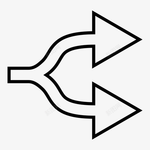 右连接箭头选择分割图标svg_新图网 https://ixintu.com 分割 分隔 右箭头 右连接箭头 导航 箭头轮廓 选择