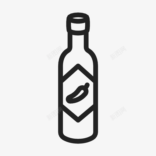 辣椒酱瓶子食物图标svg_新图网 https://ixintu.com 瓶子 辣椒酱 食物