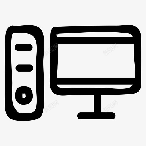 个人电脑电脑设备图标svg_新图网 https://ixintu.com 个人电脑 处理器 技术 电子手绘图标 电脑 硬件 设备
