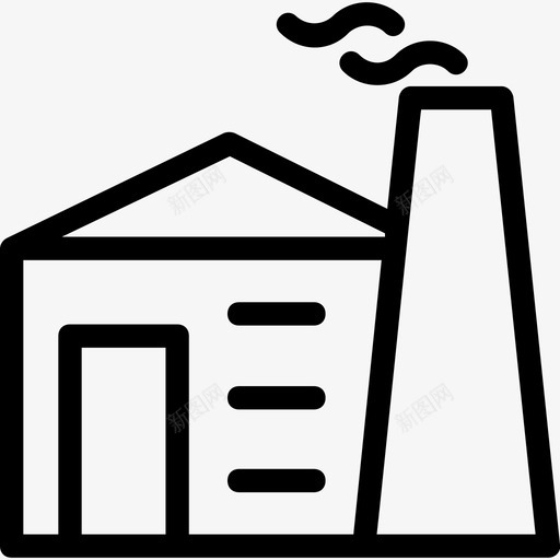 工厂砖塔工业图标svg_新图网 https://ixintu.com 工业 工业平滑线图标集 工厂 电厂 砖塔 磨坊