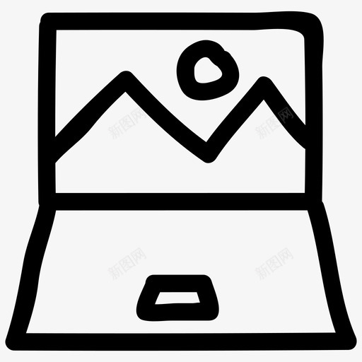 手提电脑商务电脑图标svg_新图网 https://ixintu.com 商务 媒体 屏幕 影音手绘 手提电脑 电脑 音乐