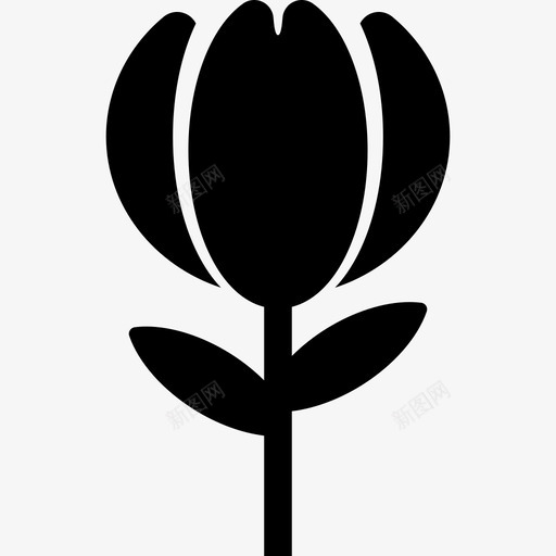 有茎的花自然的开花的图标svg_新图网 https://ixintu.com 开花的 有茎的花 自然的