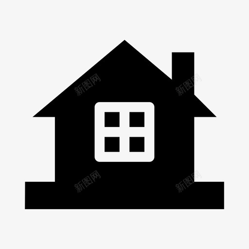 房子建筑物主页图标svg_新图网 https://ixintu.com 主页 别墅 屋顶 建筑物 房子
