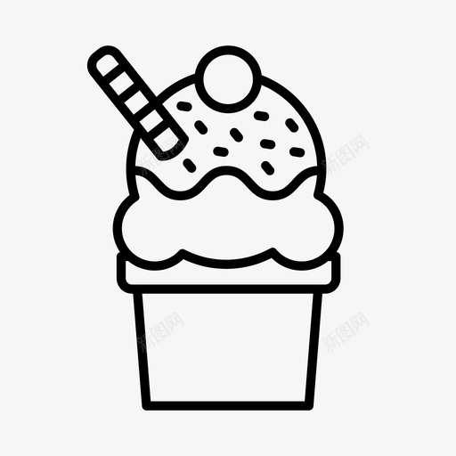圣代嘉年华甜点图标svg_新图网 https://ixintu.com 冰淇淋 嘉年华 圣代 夏日 甜点 甜点吧