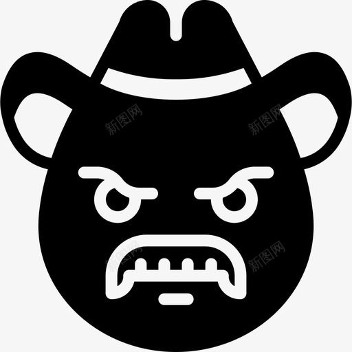 胡子牛仔表情愤怒脸图标svg_新图网 https://ixintu.com 愤怒 胡子牛仔表情 脸 表情扎实