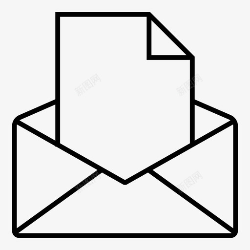 邮件直邮信封图标svg_新图网 https://ixintu.com 业务细线图标 信件 信封 打开 直邮 邮件