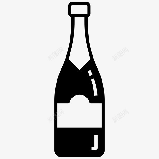 香槟瓶酒精庆祝图标svg_新图网 https://ixintu.com 庆祝 起泡酒 酒精 酒精填充图标集 香槟瓶