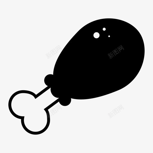 鸡腿食品炸鸡图标svg_新图网 https://ixintu.com 炸鸡 肉 食品 鸡腿