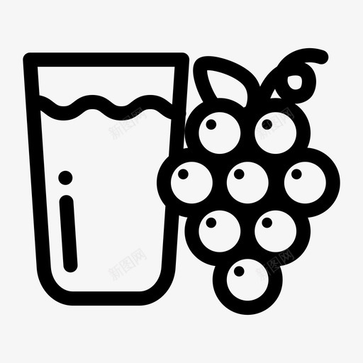 葡萄汁水果葡萄果图标svg_新图网 https://ixintu.com 水果 水果线图标集 葡萄果 葡萄汁 葡萄酒
