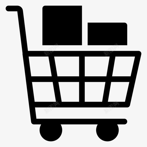 购物车水桶电子商务图标svg_新图网 https://ixintu.com 商店 手推车 搜索引擎优化营销字形图标第一卷 水桶 电子商务 购物车
