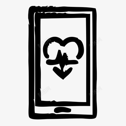 智能手机活动健身图标svg_新图网 https://ixintu.com 健康 健身 健身房 智能手机 活动 素描2 运动