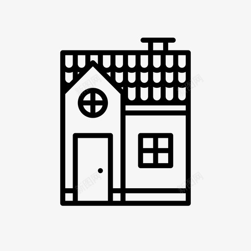 房屋建筑物平房图标svg_新图网 https://ixintu.com 住宅 平房 建筑物 房屋 财产