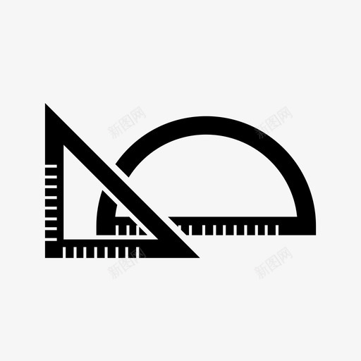 直尺量角器直角尺图标svg_新图网 https://ixintu.com 直尺 直角尺 量角器