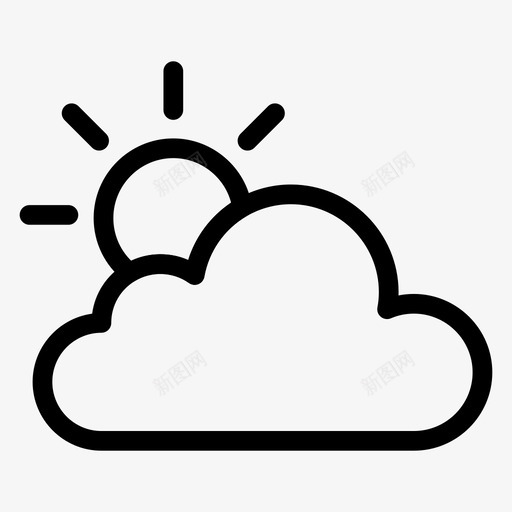 云层上升夏季图标svg_新图网 https://ixintu.com 上升 云层 冬季 夏季 天气 酒店餐厅线图标 阳光