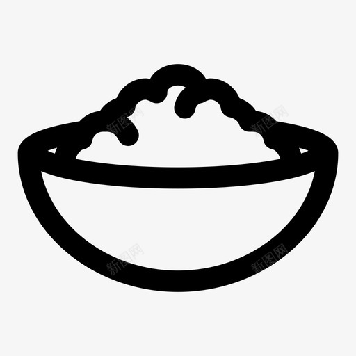 饭碗食物饭图标svg_新图网 https://ixintu.com 白色 食物 饭 饭碗