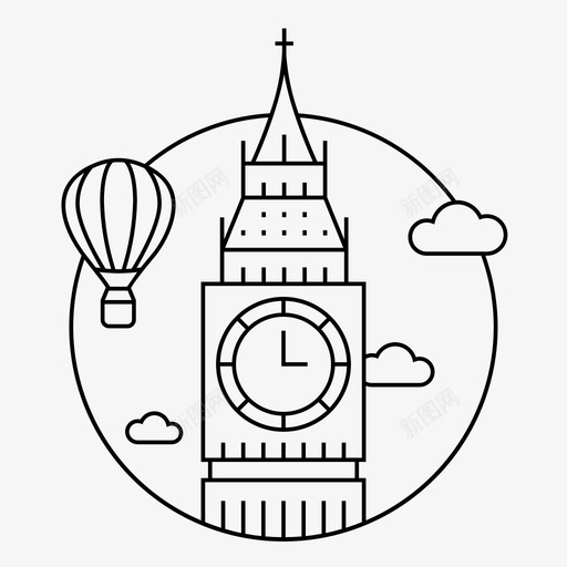 伦敦景点城市图标svg_新图网 https://ixintu.com 伦敦 城市 景点 欧洲城市标志 英国 英格兰