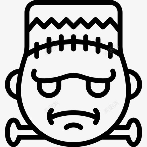 暴躁的弗兰肯斯坦表情脸怪物图标svg_新图网 https://ixintu.com 怪物 暴躁的弗兰肯斯坦表情 脸