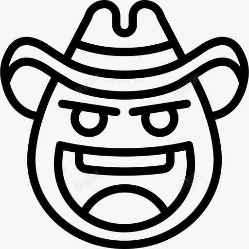 笑牛仔表情图脸开心图标svg_新图网 https://ixintu.com 开心 笑牛仔表情图 脸