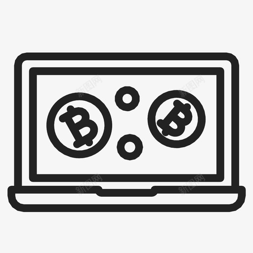 比特币笔记本电脑区块链加密图标svg_新图网 https://ixintu.com 加密 加密货币 区块链 比特币笔记本电脑 采矿