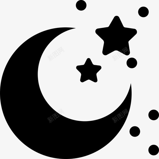 新月午夜月亮图标svg_新图网 https://ixintu.com 一套科技雕文图标 午夜 新月 星星 月亮
