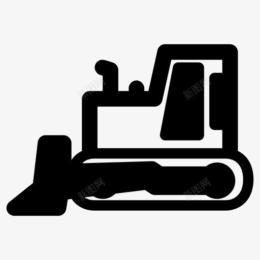 推土机履带建筑图标svg_新图网 https://ixintu.com 履带 建筑 拖拉机 推土机 采矿