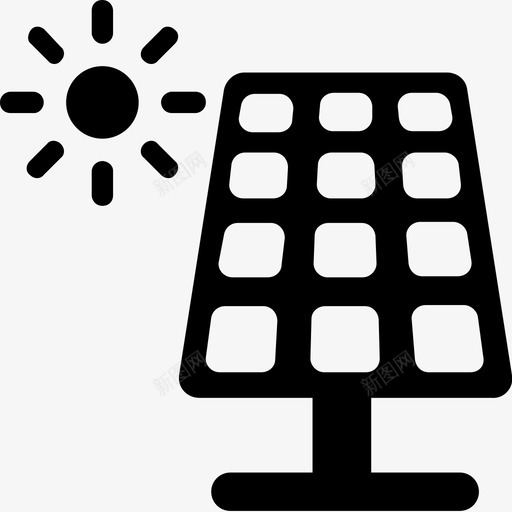 太阳能电池板电力太阳能系统图标svg_新图网 https://ixintu.com 太阳 太阳能电池板 太阳能系统 电力 科学技术字形图标集