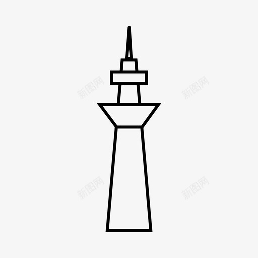 东京天空树标志性地标观光塔图标svg_新图网 https://ixintu.com 东京天空树 旅游景点 日本地标细线图标集 标志性地标 观光 观光塔