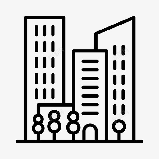建筑物城市住宅图标svg_新图网 https://ixintu.com 住宅 城市 城镇 建筑物 物业