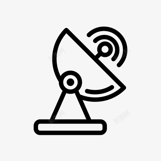 卫星接收器信源图标svg_新图网 https://ixintu.com 信源 卫星 发射器 接收器 空间线性图标集