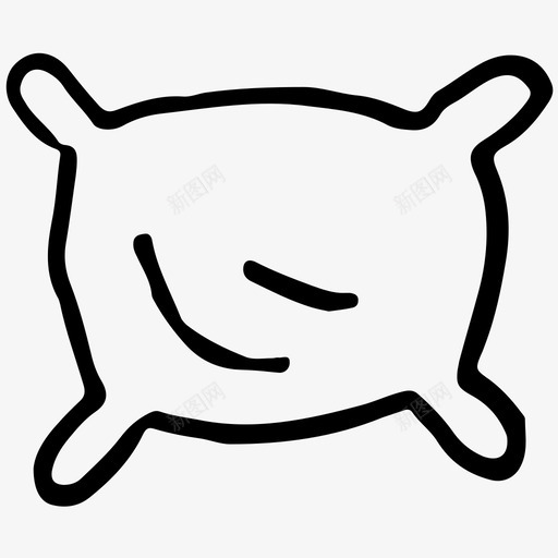 枕头靠垫手绘图标svg_新图网 https://ixintu.com 手绘 枕头 睡眠 素描 靠垫