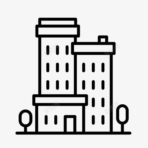 城镇建筑物城市图标svg_新图网 https://ixintu.com 办公室 城市 城镇 塔楼 建筑物