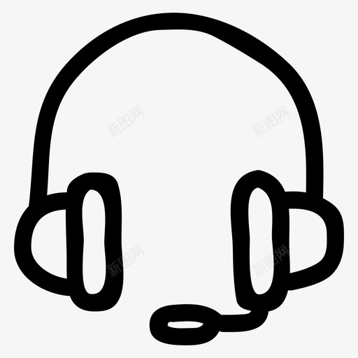 耳机顾问客户图标svg_新图网 https://ixintu.com 客户 帮助 服务 电话 耳机 音乐音频和视频手绘 顾问
