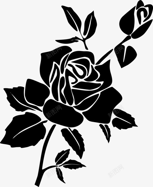 玫瑰美丽花朵图标svg_新图网 https://ixintu.com 玫瑰 美丽 芬芳 花园 花朵