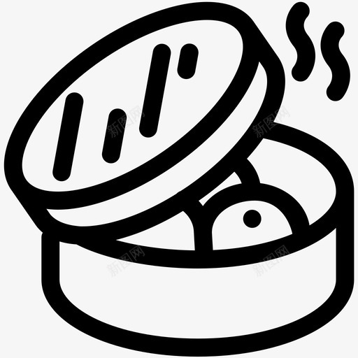 点心中餐日本菜图标svg_新图网 https://ixintu.com 中餐 日本菜 点心 蒸篮 食品提纲2套