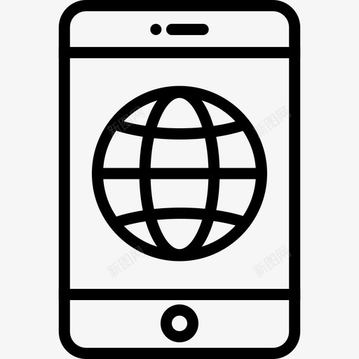 移动浏览器地球互联网图标svg_新图网 https://ixintu.com 互联网 冲浪 地球 导航器 移动工具 移动浏览器