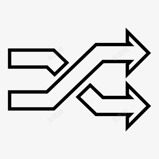 水平混合箭头更改交换图标svg_新图网 https://ixintu.com 交换 更改 替换 水平混合箭头 箭头轮廓 随机 随机移动