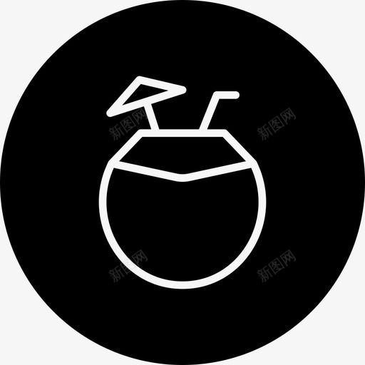 椰子沙滩鸡尾酒图标svg_新图网 https://ixintu.com 夏日线差 椰子 水 沙滩 饮料 鸡尾酒