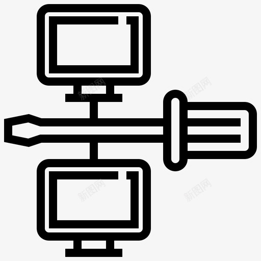 网络通讯电脑图标svg_新图网 https://ixintu.com 电脑 网络 网络技术 螺丝刀 通讯