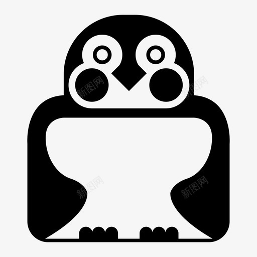 企鹅动物鸟图标svg_新图网 https://ixintu.com 企鹅 动物 可爱 立方体 鸟