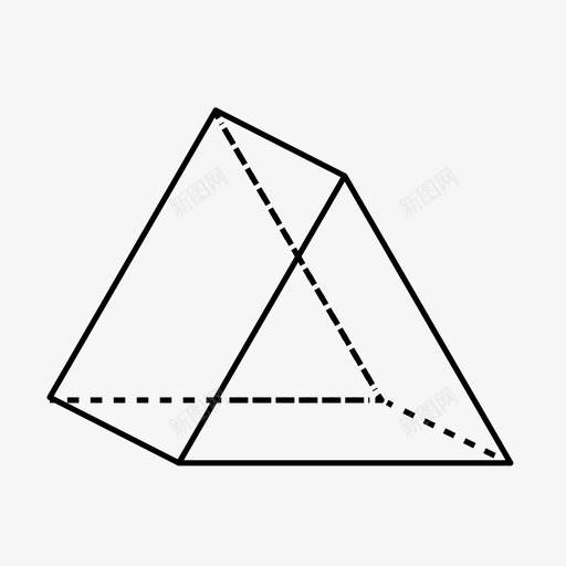 三棱柱体三维形状几何体图标svg_新图网 https://ixintu.com 三棱柱体 三维形状 体积 几何体 形状